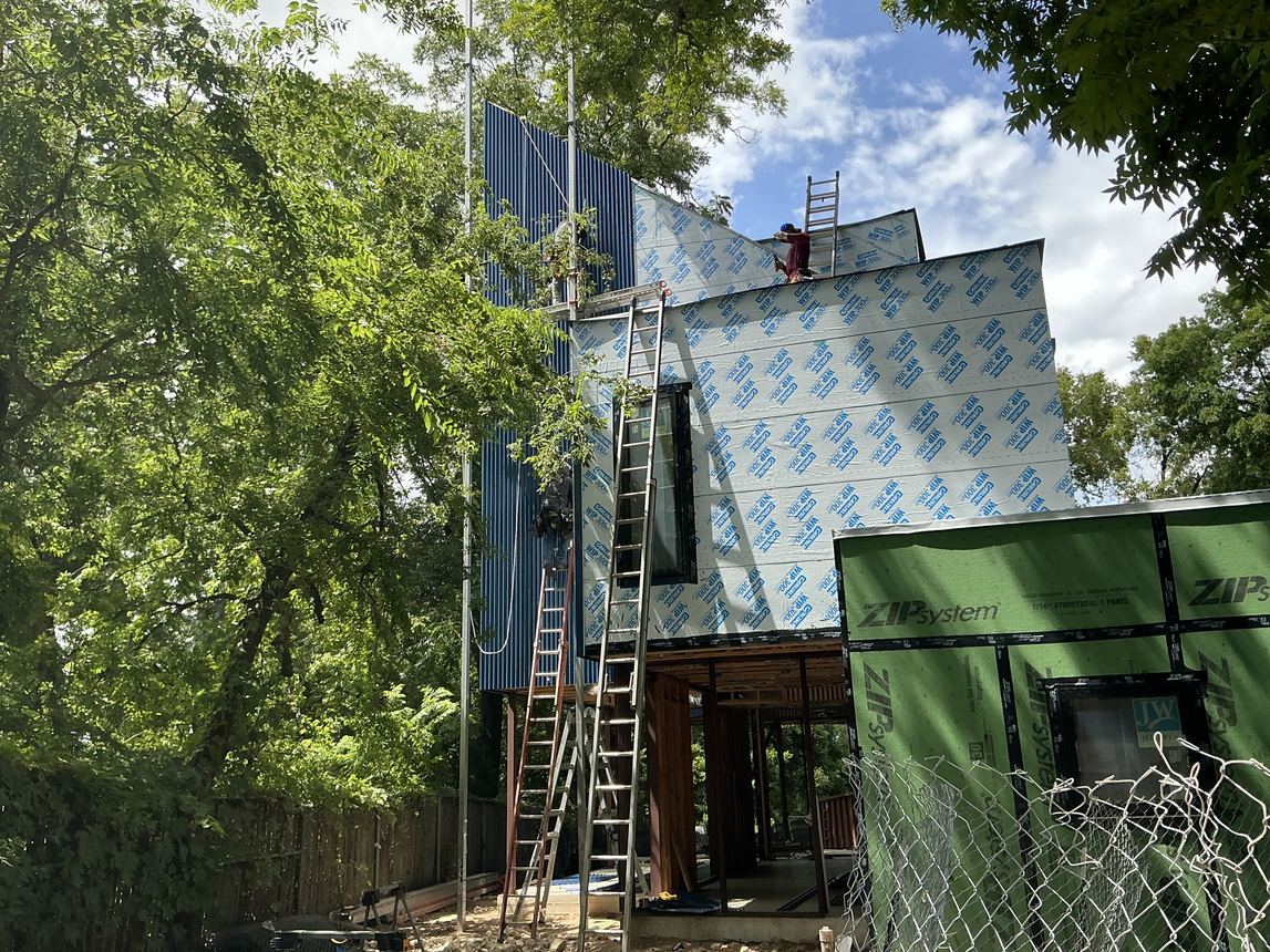 Crew on the build